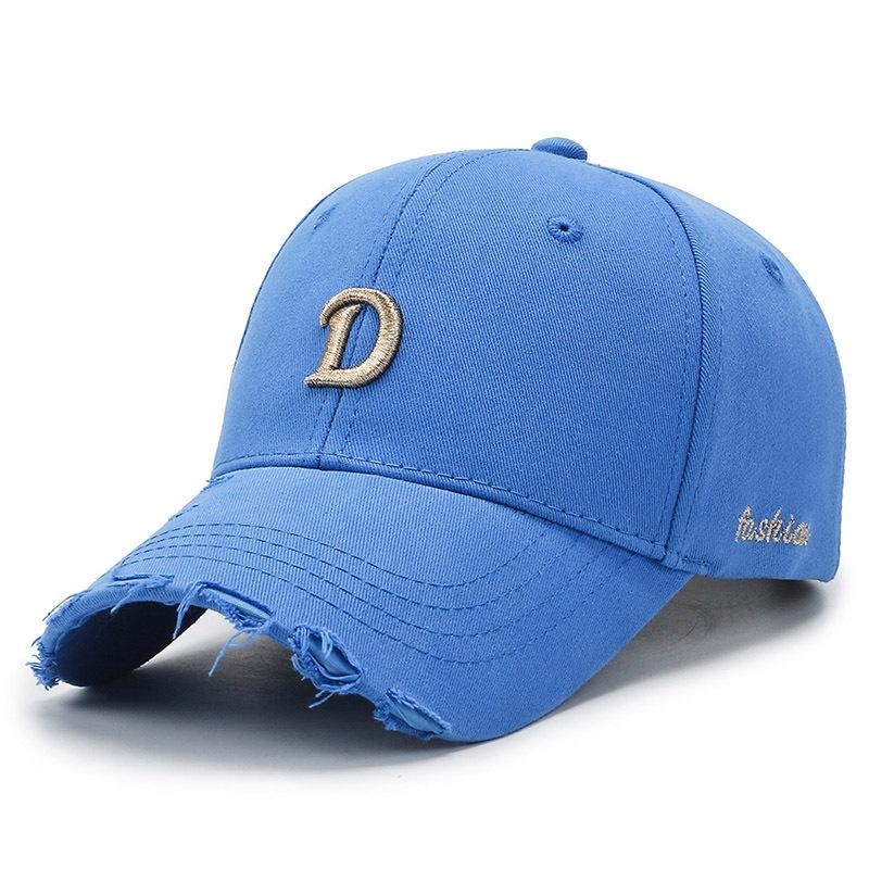 Spring and Autumn Baseball Cap Monochrome Embroidered Alphabet Equestrian Cap Cotton Sunshade Sunscreen Cap Dome Bent Cap
