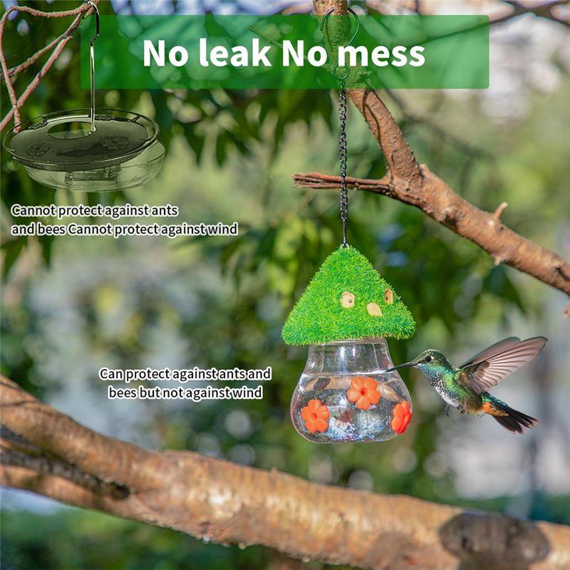 M-Modern-Bird Feeder,Garden Bird Feeders For Outdoors Hanging,3 Petals Decorated With Water Spout Bird Water Easy Install Colore