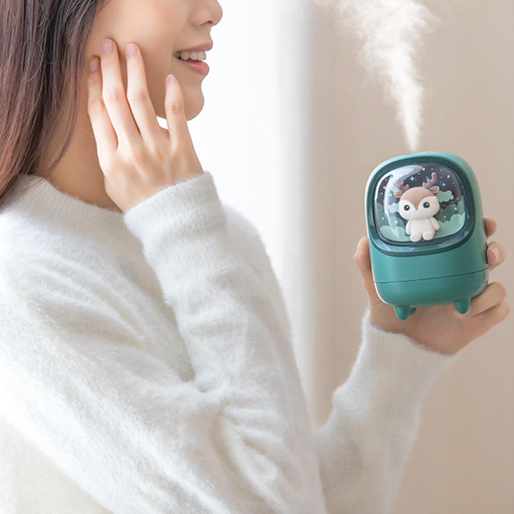 

LOCOCK M23 250ML USB Rechargeable LED Night Light Silent Mist Air Humidifier for Home,Office Green