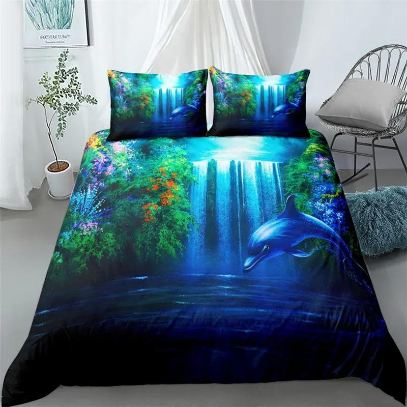 Sunset Gaming Dolphins 3d Bedding Set Single Twin Double Queen King Cal King Size Bed Linen Set