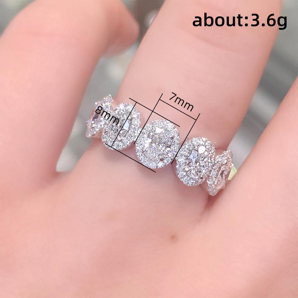 Simple Five-Ring Zirconia Ring - Round Zirconia Finger Ring for Women - Small Jewelry