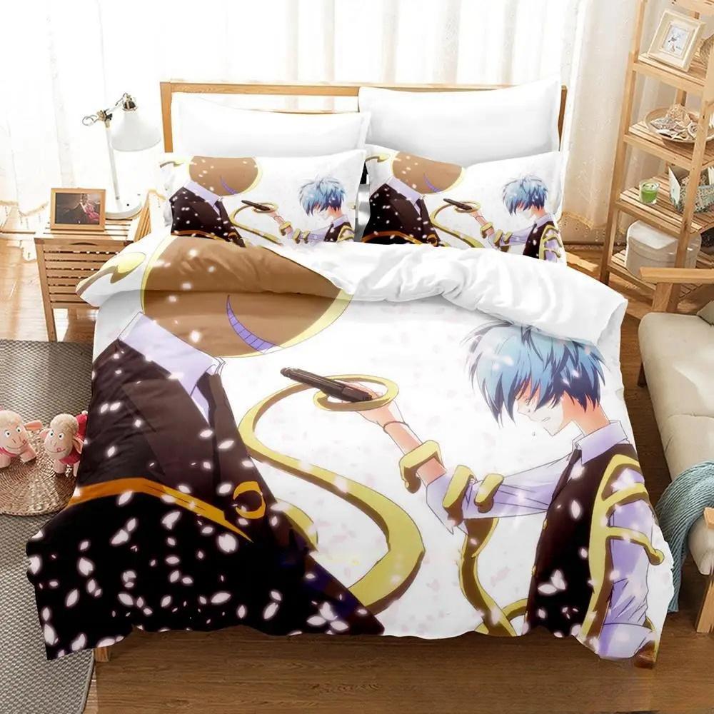 3D Cartoon Assassination Classroom Koro-sensei Bedding Set Boys Girls Twin Queen King Size Duvet Cover Pillowcase Bed Boys Adult
