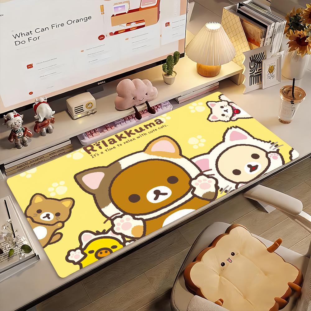 Cartoon R-Rilakkuma-S Cute Mouse Pad Non-slip Rubber Gamer Balance Computer Mat Decoracion Deskmat Laptop Office Large
