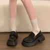 Designer Frühling College Stil Damen klobige Loafer Schuhe Mode flache Slip-On Schuhe Elegante dicke Absatz Lederschuhe