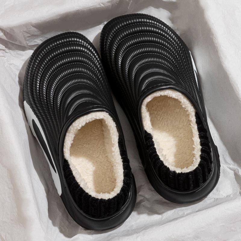 Cixi Baumwollpantoffeln dicke Sohle Wochenbett-Schuhe Winter Plüsch Heimgebrauch Innenbereich rutschfest Heimwärme Paar