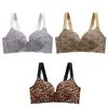 Nahtloser BH Sexy Leopardenmuster Unterwäsche Damen Einteiliger Glatter BH Vollschalen-BH Push-up-BH