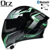 Orz Bluetooth Modular Motorcycle Helmet Full Face Half Dual Visor Winter Motorbike Men Women