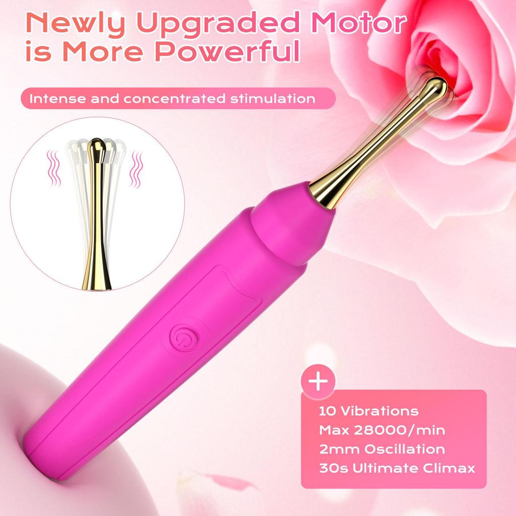 Silicone G-Spot Vibrating Pen Set with Replaceable Head - 10 Frequencies for Female Stimulation.