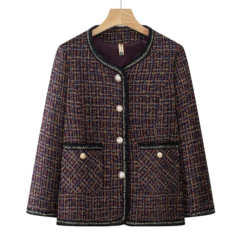 

Весеннее пальто короткое с круглым вырезом женское новое средней длины топ 5XL (recommended 145-80 kg) фиолетовый