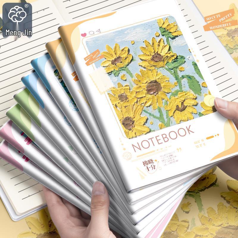 Oil Painting Style A5 Clear Pocket Notebook, Extra Thick for Note Taking – Ideal for Students and Office.