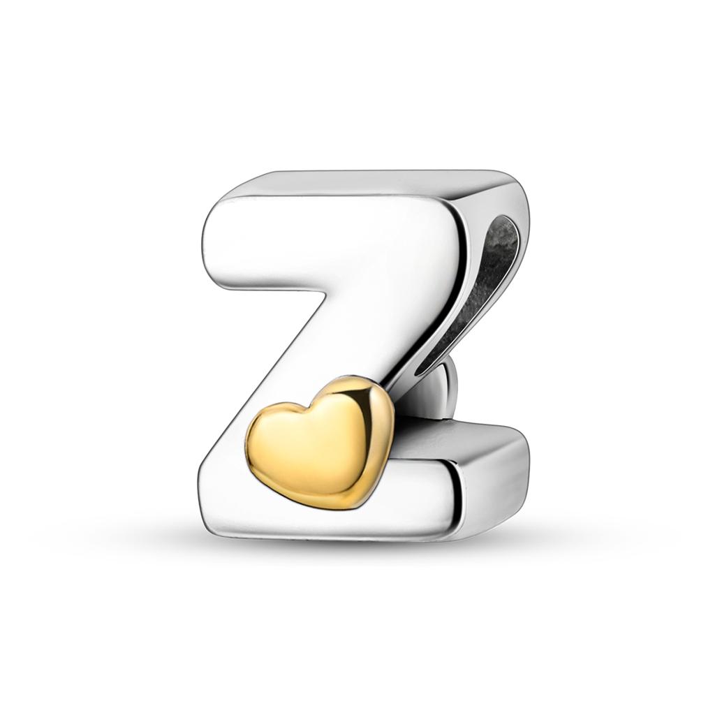 Charms 26 Letters A To Z Alphabet Spell Words Diy Name Copper Beads With Heart Fit Original Bracelet Diy Ladies Girl Jewelry