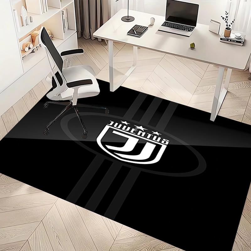 1pc Juventus FC logo Print Area Rug - Soft, Washable Non-Slip Indoor Mat, Living Room, Home Office Decorative Rug,Office Decorative