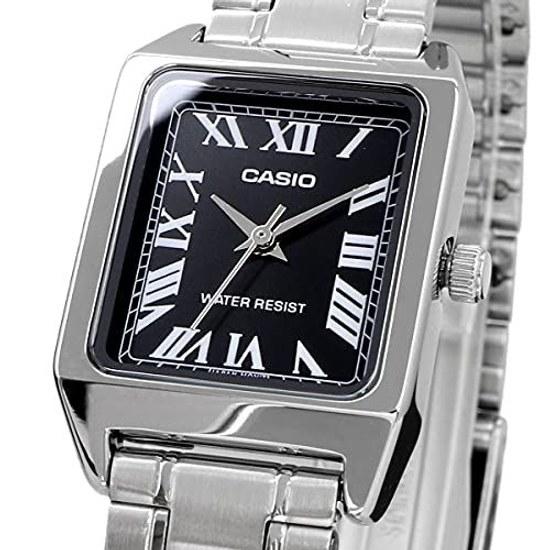 CASIO Standard Analog Womens Watch LTP-V007D-1B Black Silver Metal Band Overseas Model
