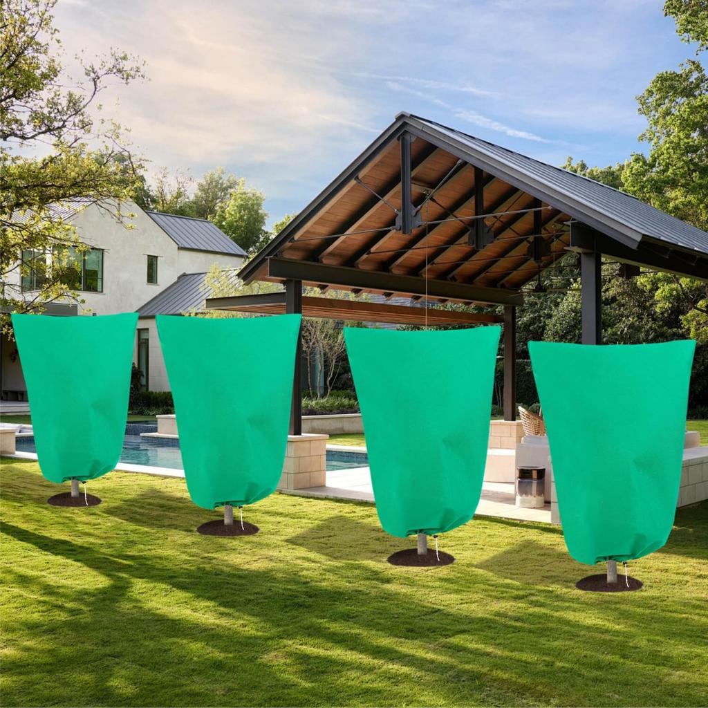 80 X 100cm Plant Frost Protection Cover Nonwoven Outdoor Windproof Warm Winter Freeze Guard for Greenhouse/Garden
