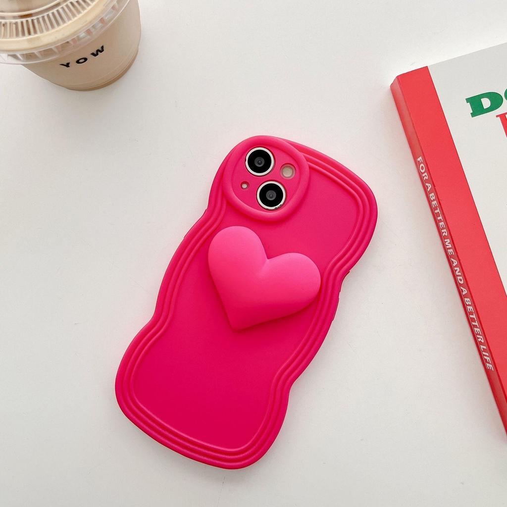 Premium 3D Heart Phone Case for iPhone 13/14/16/17 Pro Max