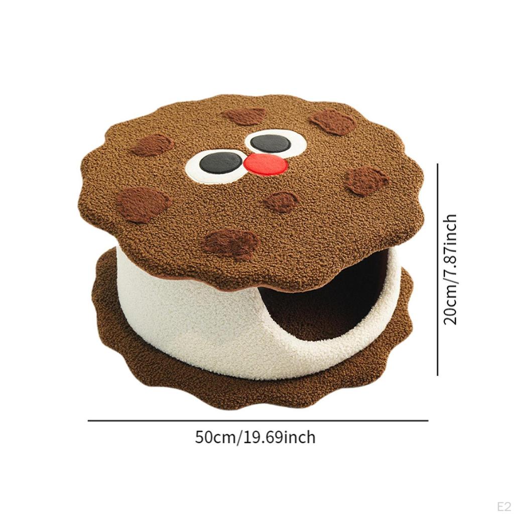 Cookie Bed Cat Hideaway Kennel Small Animal House Snooze Sleeping Kitten Cave Condo for