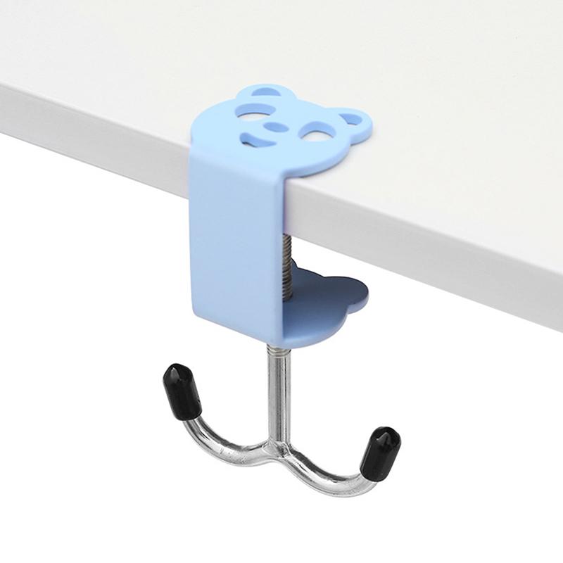 Cute Panda Hooks Adjustable Desk Edge Hook Desk Hanger Bag Hook Punch-free Storage Hanging Hook Multifunctional Universal Hooks синий