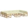 Outdoor Sofa Set with Cushions 10 Pcs White and Cream
