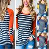 Autumn New Striped Stitching Round Neck Long-sleeved T-shirt Bottoming Shirt For Effortless Style And Comfort