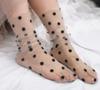 Women's Mesh Socks with Base and Black Polka Dots for Spring Summer Daily Wear