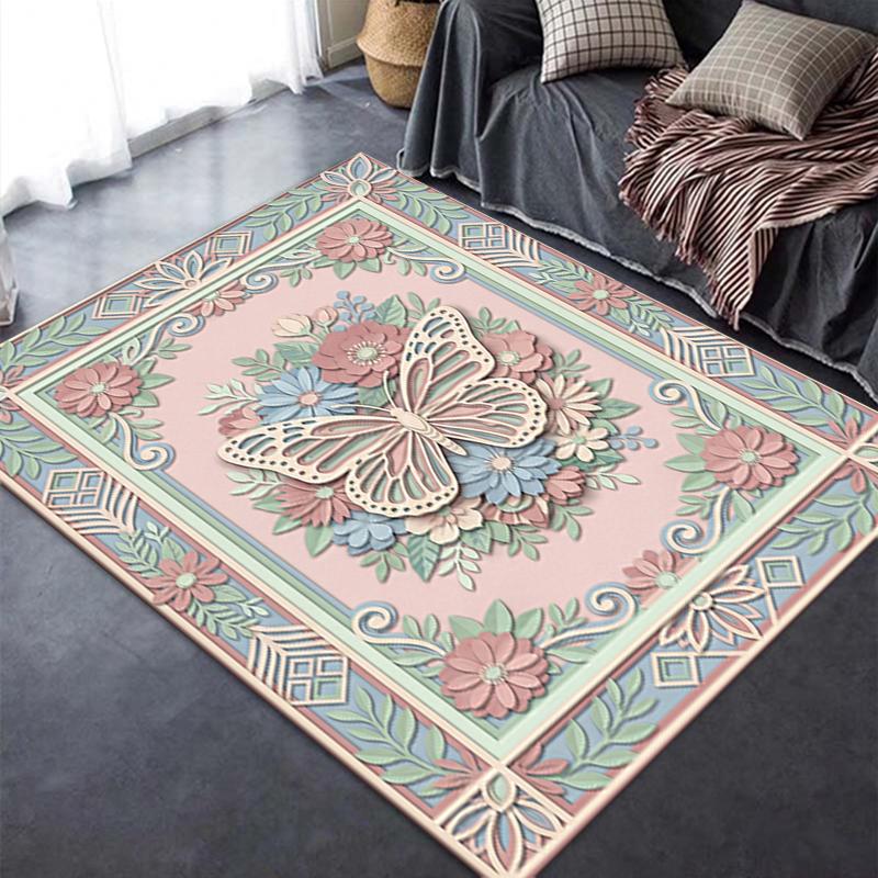 2025 New Butterfly Decoration Carpet Rug for Living Room Bedroom Home Sofa Decoration,Kids play Non-slip Floor Mat16