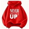 "Never Give Up" Letter Print Children's Sweatshirt - Spring Sportswear for Boys & Girls