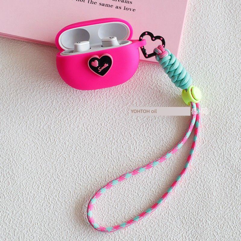 

Case New One-Piece Non-Drop Cover Barbie Pink Spicy Wind Earphone Case Beats Studiobuds Noise Reduction Soft Drop-Resistant Anti-Separation Rope Beats Studio Buds