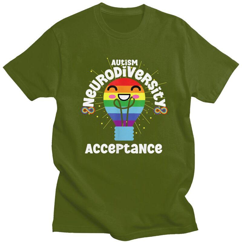 Acceptance Autism Awareness Quotes Tshirt Short Sleeves Fashion Casual Graphic Clothing Loose Oversized 100 Cotton Tee Tops