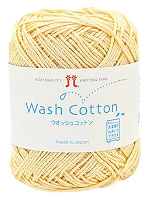 Hamanaka Hand Knitting Washed Medium 2744 Yarn, Cotton, Weight, COL. 45, Cream, 40g, Approx. 102m,