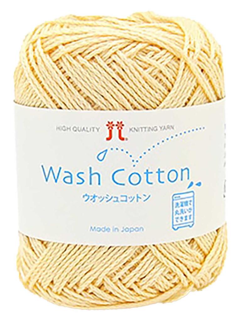 Hamanaka Hand Knitting Washed Medium 2744 Yarn, Cotton, Weight, COL. 45, Cream, 40g, Approx. 102m,