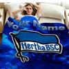 1PC Hertha BSC Custom Name Patterned Flannel Blanket Suitable For All Seasons for Home Decor Warmth and Comfort Gifts Holiday Present