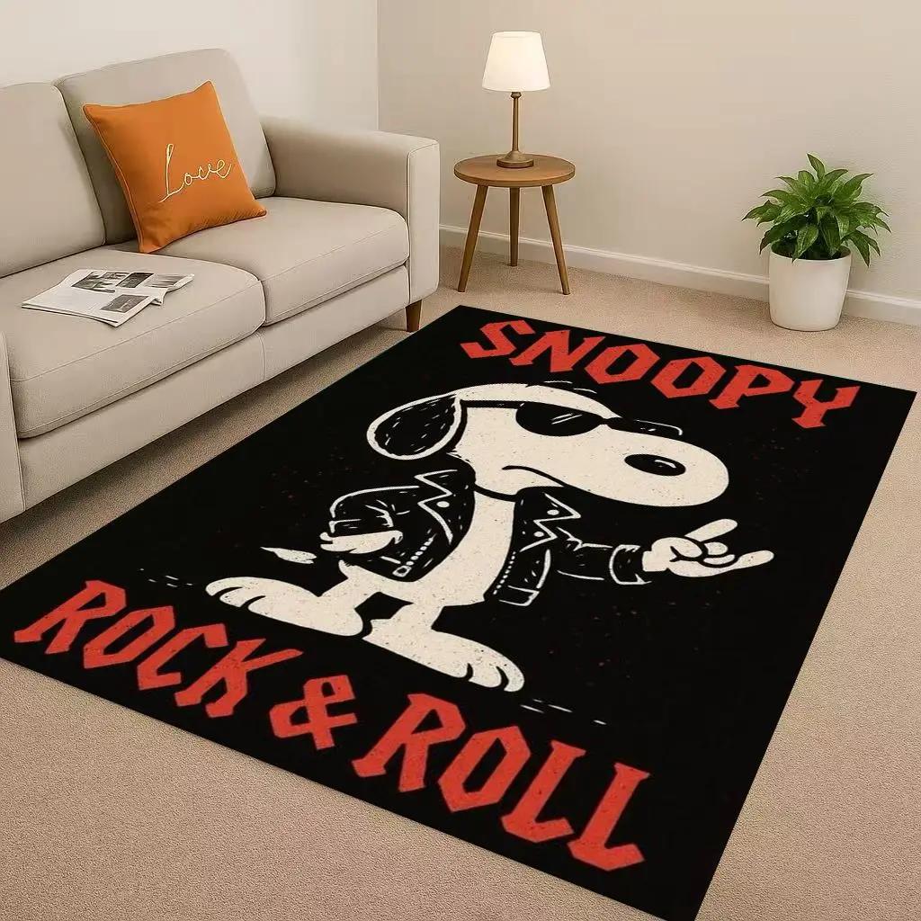 3D Snoopy Dog Peanuts Cartoon Christmas Living Room Non-Slip Area Rug Carpet for Bedroom Playroom Sofa,Home Decor Doormat