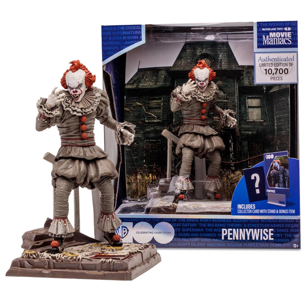 McFarlane Toys - WB 100: Pennywise (It Chapter Two) Movie Maniacs 6-inch Pose Figure