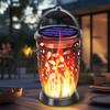 Solar Lantern Flickering Flame Garden Light Hangable Hollow Lanterns For Backyard Walkway Driveway Balcony Fence Pool Deck