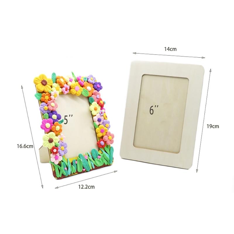 10Pcs Craft Ready Unfinished Wood Photo Frame Picture Frame for Display