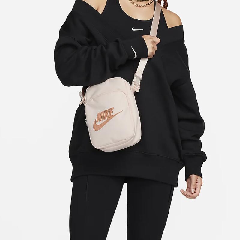 Nike Polyester Shoulder Bag Crossbody Bag Regular Unisex Guava Ice Spelled Amber Brown Casual FB3041-838 Casual FB3041-838