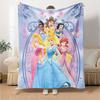 Princesses Floral Frame Flannel Blanket Super Soft Warm Cozy Blanket For Sofa Bed Office Travel Allseason Home Decor Gift