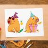 8Sheets Cute Capybara Funny Make a Face Puzzle Stickers Decoration Cartoon Assemble Jigsaw Toy Kid DIY Decoration Party Favor