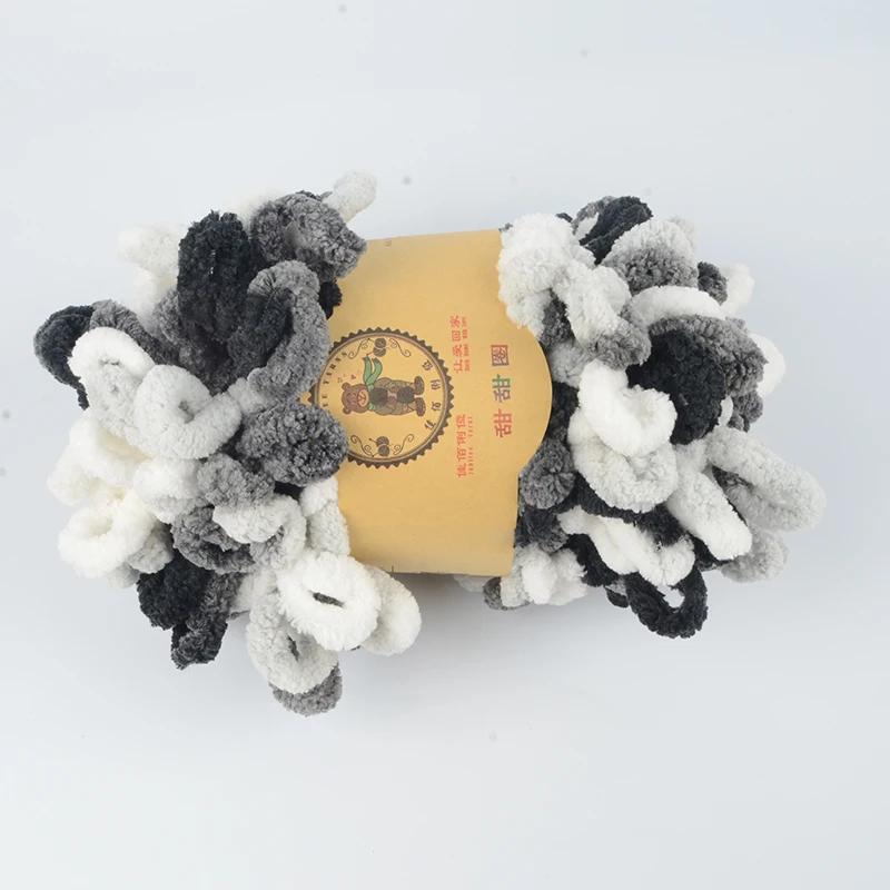500g/Lot Hand Knitting Finger Loop Yarn Crochet Super Warm Puffy Circle Cotton Braided Rope Puffy Smart Polyester Sock Toy