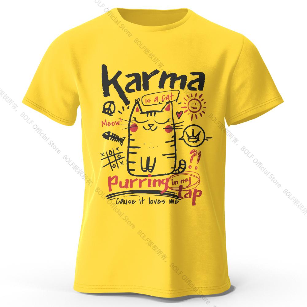 Unisex Japanese Cat T-Shirt 100% Organic Cotton Relaxed Fit Hand-painted Kitten Graphic Tee for Adults Kawaii Style