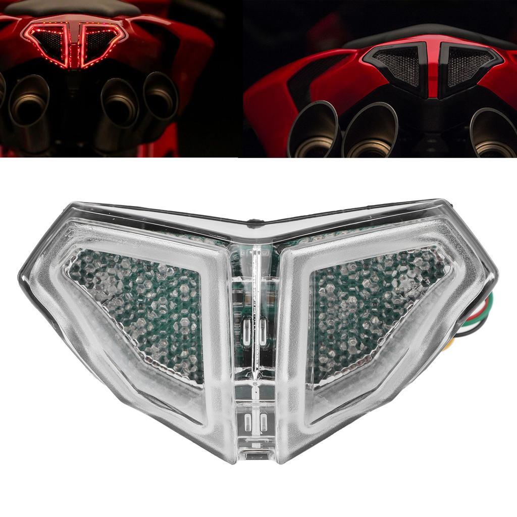Motorcycle LED Tail Light Assembly Brake Lamp Clear Lens Fit for DUCATI 848 1098 1198 2007‑2013