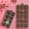 15/8 Cavity Diamond Heart Silicone Chocolate Mold 3D Heart Cake Accessories Molds DIY Ice Cubes Biscuit Pastry Baking Mould