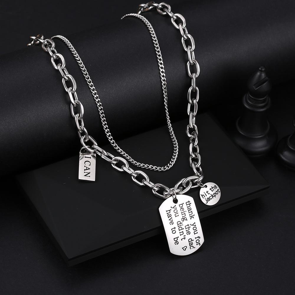 Unisex Retro Lightning Pendant Necklace: Titanium Steel European-American Trend