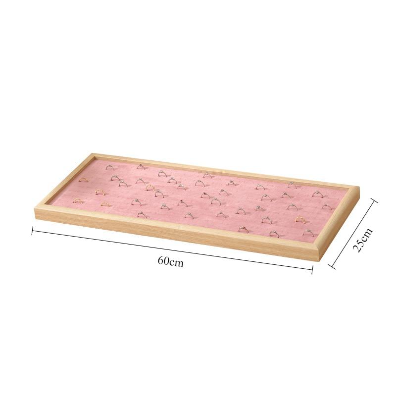 Wooden Jewelry Displays Tray Rings Jewellery Showcase Pallet Large Capacity Ring Organizer Tray Household Trinket Storage Salver