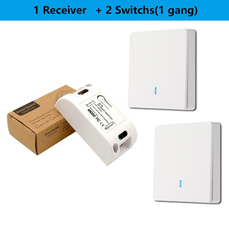 220V Wireless Single-Channel Remote Light Switch, Smart On-Off Panel, 433MHz, No Wiring Needed