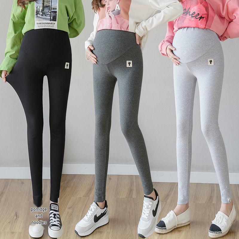 Mateřské modální legíny - Plus Size, Vysoký pas, Břišní podpora, Devítibodová délka, Jarní/Letní nošení