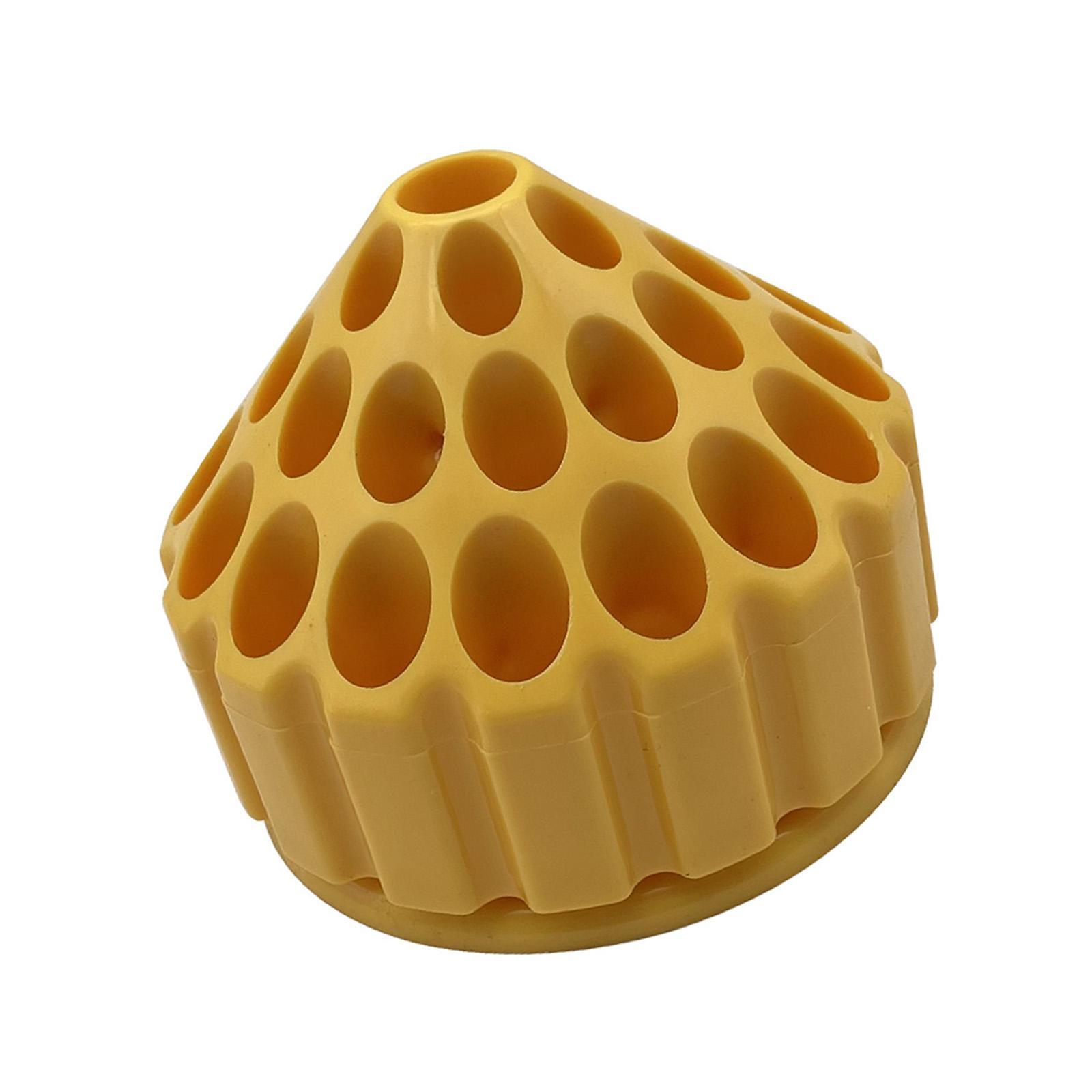 

360 Degree Rotating Plastic Storage Box for Nail Drill Bits with Multi Holes Designs Dental Polishing Grinding Head Case жовтий