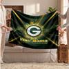 Green Bay Packers Flannel Blanket, Custom Name Text Personalized Soft Throw Blanket Home Decor Gift