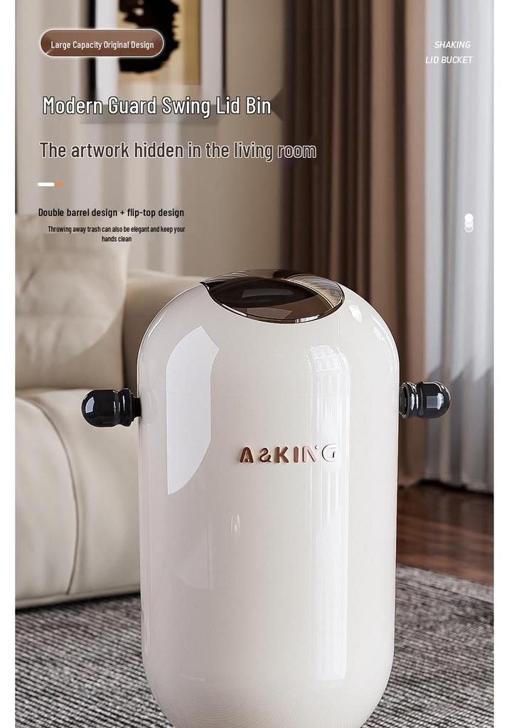 2026 Flip-Top Double Bin Trash Can with Wheels, Lid, for Home, Living Room, Bedroom & Bathroom.