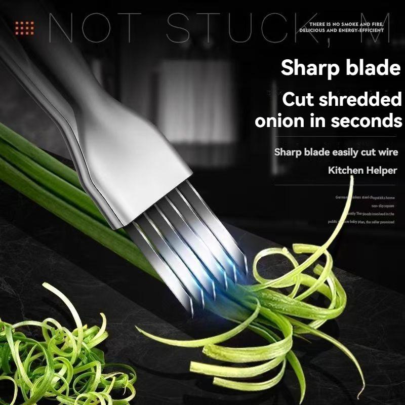 3pcs/Multifunctional Stainless Steel Kitchen Meat Cutter, Chopped Green Onion and Garlic Slicer, Household Vegetable Cutting Too
